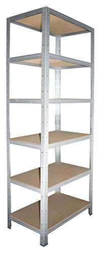 shelfplaza® 200x70x60cm HOME Schwerlastregal verzinkt/Metallregal mit 6 Böden/Kellerregal Metall, Garagenregal, Werkstattregal oder Regal Lagerregal/Steckregal Metall mit 145kg Tragkraft – Bild 3
