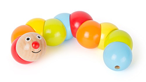 small foot 10644 Caterpillar Motorikspielzeug Raupen-Form, Bunte, drehbare Glieder zum Verdrehen, schult die Feinmotorik und die Konzentration, Mehrfarbig, S – Bild 4