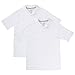 French Toast Big Boys' Short Sleeve Pique Polo-2 Pack, White, XL