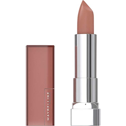 lápiz labial maybelline color sensational, maquillaje de labios, acabado mate, lápiz labial hidratante, desnudo, rosa, rojo, color de labios ciruela, abrazo desnudo, 0.15 oz. 