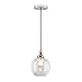 Linea di Liara Primo Large Chrome Glass Globe Pendant Light Fixture Farmhouse Pendant Lighting for Kitchen Island Mid Century Modern Ceiling Light Clear Glass Shade, UL Listed