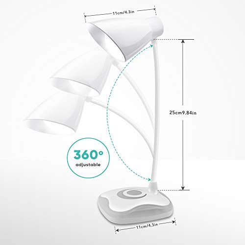 4 Gooseneck+Adjustable+Brightness+Rechargeable+Eye+Caring