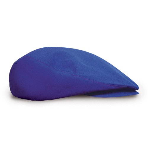 Flat Newsboy Traditional Golf Cap: 'Par 3' - Mens - Solid - Royal Blue - Microfiber - Thumbnail 4