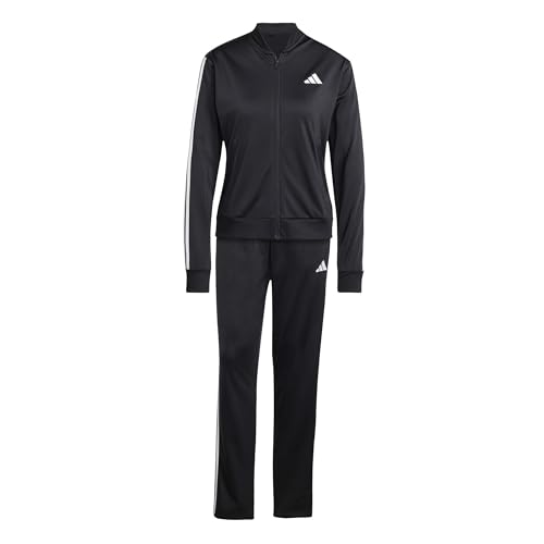 adidas Womens Essentials 3-Stripes Track Suit, Black, L