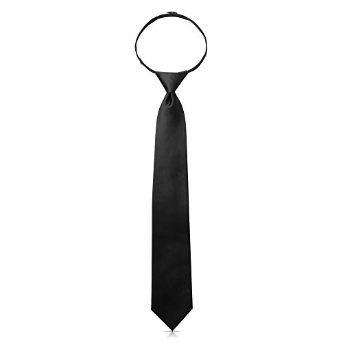 Handmade Mens Pre Tied Zipper Ties For Men Woven Necktie: Neckties For Wedding Business Graduation Black - Thumbnail 7