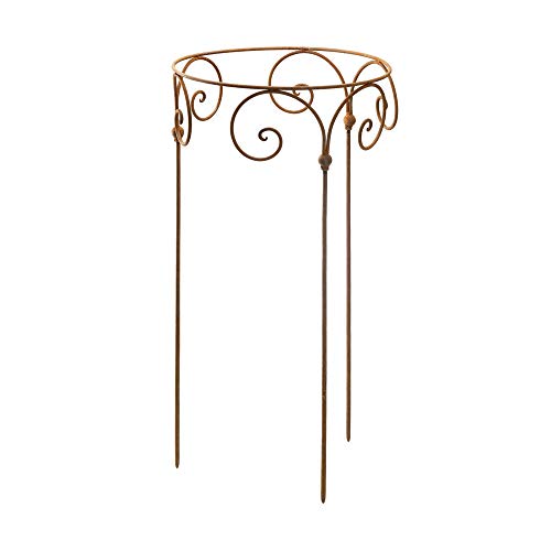Gerry Staudenhalter Durchmesser Strauchhalter Staudenbinder rund Rankhilfe Stütze Pflanzen Metall Eisen Rost Deko (40cm)
