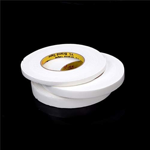 BIN BON - 3 Sizes 10/15/20MM White Strong Double Sided Sticky Tape Foam Double Faced Adhesive Craft Padded Mounting Foam Tape