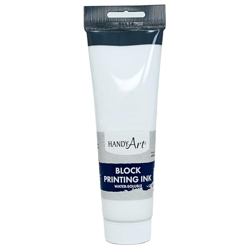Handy Art Block Printing Ink, White, 5 oz Tube, Water-Soluble