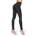 Occffy High Waist Out Pocket Yoga Pants for Women Tummy Control Workout Clothes Ladies Leggings (Black, L)