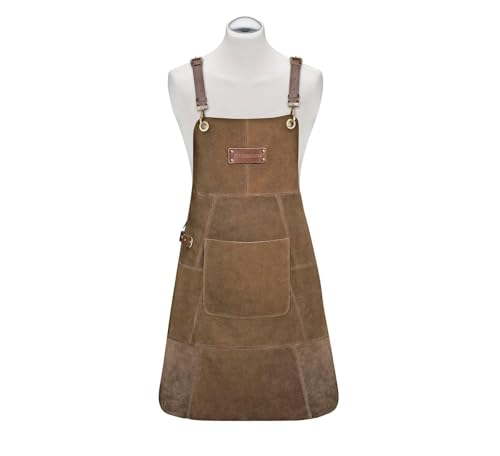 Zassenhaus Texas Suede Leather Apron for Outdoor Grilling and BBQ