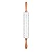 Flexzion White Marble Rolling Pin, 10-inch with Wooden Handle and Holder Base Stand, Marble Rolling Pin for Baking Pastry Pizza Dough Roller Fondant Cookie Pie Crust Pasta Bakery Roller Pin
