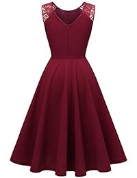 Vestido de té vintage Bbonlinedress Vestido de cóctel sin mangas con espalda en V y fiesta de graduación