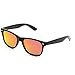 WearMe Pro Polarized Flat Mirrored Reflective Color Lens Large Horn Rimmed Style Sunglasses (Mirrored Red)