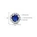 Gem Stone King 2.00 Ct Round 6mm Blue Created Sapphire 925 Sterling Silver Removable Jacket Stud Halo Earrings