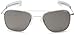 Randolph Aviator Square Sunglasses, 55, Matte Chrome, Bayonet, Gray Lenses