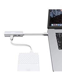 mokin USB C a USB 3.0 3 Port Hub con adaptador Ethernet para USB C Type C Thunderbolt 3 ordenador portátil incluyendo el nuevo MacBook, Dell XPS 13, HP Spectre x2 y más