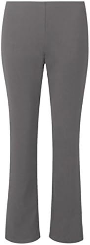 MyShoeStoreWomens Stretch Bootleg Trousers Ribbed Ladies Boot Cut Elasticated Waist Pants Work Wear Pull On Boot Leg Bottoms Plus Big Sizes 8-26