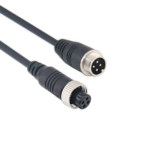 4Pin Video Extension Cable 20Ft,Tan QY Line for Car Bus Truck Reversing Rear View Camera Motorhome Vehicle Backup Monitor CCTV System Waterproof (20Ft)