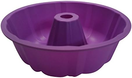 Bundt Cake Pan, Fluted, Full Size, 9.5 Inch Diameter 10 Cup, 100% Food Grade Premium Nonstick Silicone Bakeware by Happy Cook