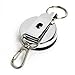 Cosmos 2 PCS (D) Silver Color Metal Retractable Reel with Belt Clip, Belt Loop Clasp & Key Ring for Key/ID Badge/Nurse with Cosmos Fastening Strap