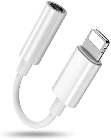 Airylve Phone Audio Adapter, [1-Pack] Headphone Adapter Earphone Adapter Headphone Audio Adapter 3.5mm Charger Adapter for Phone x/8/8plus/7/7plus Aux Cable Adapter-White