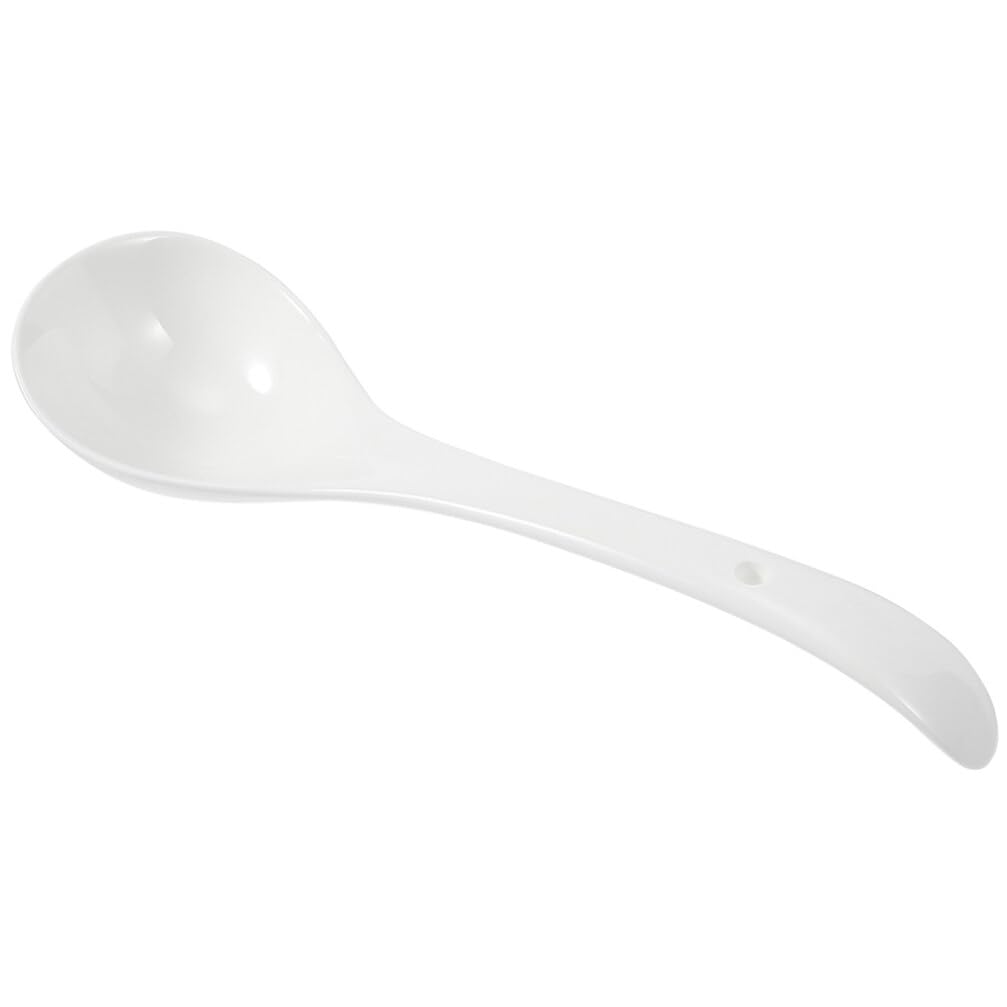 CALLARON Spoon Ladle Scoop Rice Ladle Stir Fry Ladle Ceramic Dishes Long Handle Scoop Kitchen Supplies Home Tableware Ceramic Tableware Multifunction Ceramics Hand-Pulled Noodle White