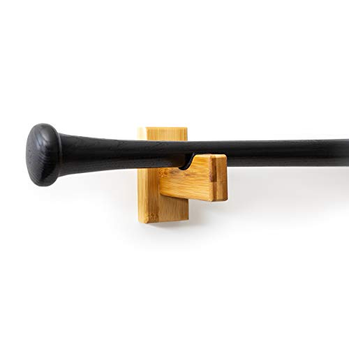 Cypress Sunrise Baseball Bat Display Case Wall Mount Horizontal Rack Brackets Hanger Holder I Bamboo Finish I Protective Felt I Hidden Hardware Included I Easy Installation - Thumbnail 2