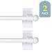 H.VERSAILTEX 2 PACK Magnetic Curtain Rods for Metal Doors Top and Bottom Multi-Use Adjustable Appliances for Iron and Steel Place, Petite Ball Ends, 16 to 28 Inch, 1/2 Inch Diameter, White