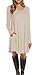 LILBETTER Women's Long Sleeve Casual Loose Pocket Tunic Dress (Beige S)