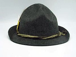 Essence Of Europe Gifts Men's German Fedora Hat W/ Rope & Feather X-Large Brown