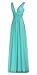 Bislu Women's Sexy V-Neck Ruched Waist Long Prom Evening Gown Bridesmaid Dress