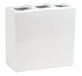 Kiera Grace Ceramic Toothbrush Holder, 5 by 5.25 by 2.25 Inch, White