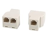 Uxcell RJ11 6P4C 1 to 2 Female Telephone line Splitter Connector, 2Pieces for Landline Telephone