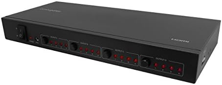 Omnigates 4x4 HDMI Matrix Switch 4K, RS-232 HDMI Switch 4K Splitter 4 in 4 Out with Remote and EDID Selector,HDMI Matrix Splitter Supports Dolby,UHD,3D,1080P,4K, for TV Fire Stick Player Xbox PS4 etc