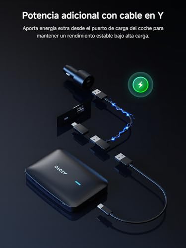 Magic AI Box Android Auto CarPlay,Wireless CarPlay Adapter with Dual WiFi, Bluetooth Lock, OBD, Drivechat Ai Voice Compatible with Youtube/Netflix 4+32(CB4B)