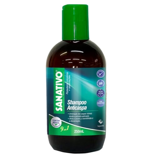 Shampoo Anticaspa Sanativo – Com Aroeira, Chá Verde, Melaleuca, Mentol, Ácido Lático, Salgueirinha e Salgueiro Branco | Combate Caspa, Oleosidade, Coceira e Refresca o Couro Cabeludo