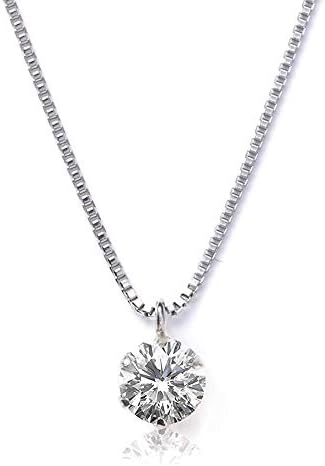 PLUSTER Women’s Necklace, Diamond Dainty 0.15 ct PLUSTER Single Grain PT900 Platinum Chain 17.7 inches (45 cm) [Gift Box Set]