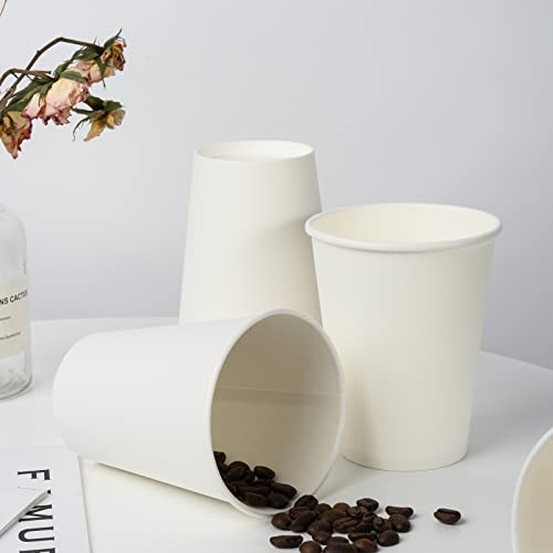 YEEHAW Coffee Cups [12 oz 300 pack], White Disposable Paper Cups, To Go