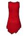 MBJ WT671 Womens Summer Sleeveless Irregular Handkerchie Hem Loose Tunic Tops Flowy Blouses Shirt XXXL RED