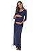 Jinson Womens Maternity Mama Ruched Bodycon Maxi Dress with 3/4 Sleeve Side Pleated Baby Shower Vestido