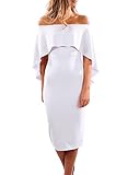 AlvaQ Women Luxurious Off Shoulder Batwing Cape Midi Dress (5 Colors)