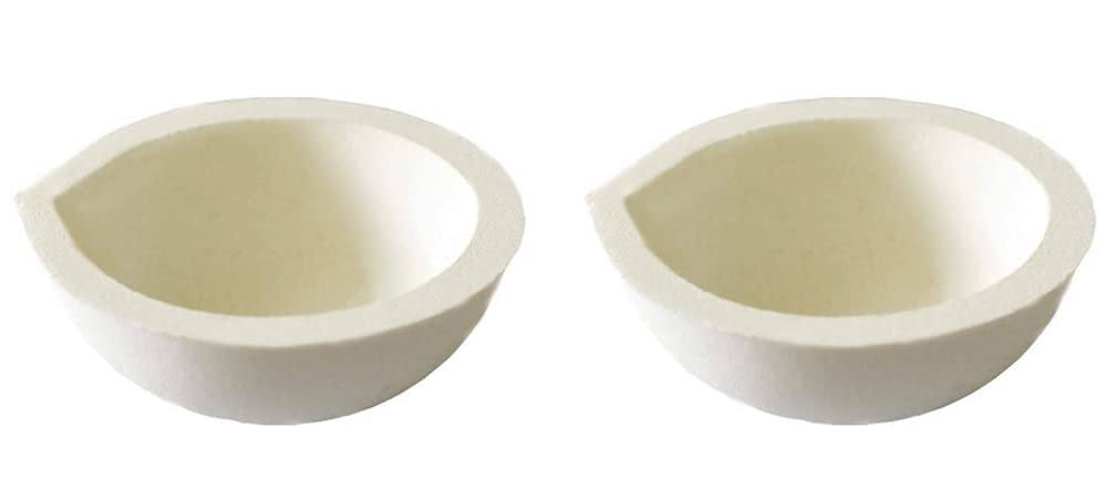 LLF Ceramic Crucible Bowl Dish Cup Furnace Melting Casting Refining Gold Silver (2pcs 250g)