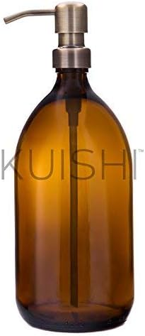 Kuishi Glass Soap Dispenser with Gold Stainless Steel Pump