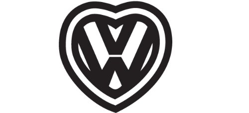 VW Hart Decal Size:3,95x 3,95" (10x10cm), die cut stickers, Perfect gift for DUB lovers