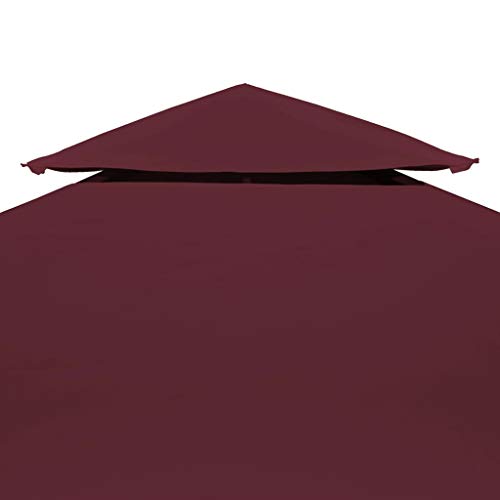 vidaXL Pavillon-Dachplane mit Kaminabzug 310 g/m² 3x3 m Weinrot – Bild 6