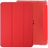 KHOMO iPad 10.2 2019 Case (7th Generation) with See Though Transparent Back Cover - Dual Hybrid Series (Red)