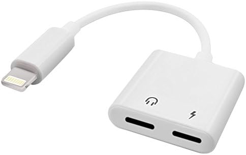 HanPro 2 in 1 Lightning Adapter, Headphone Audio and Charge Adapter, Dual Lightning Splitter for iPhone 7/7 Plus