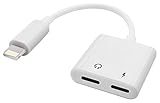 HanPro 2 in 1 Lightning Adapter, Headphone Audio and Charge Adapter, Dual Lightning Splitter for iPhone 7/7 Plus