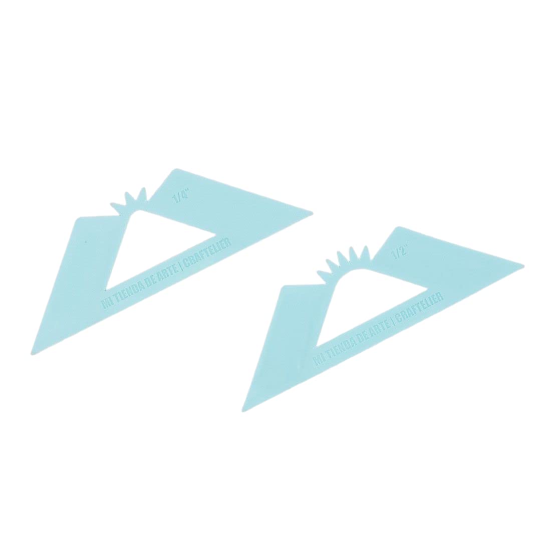 Craftelier - Set of 2 Squares for Rounded Corner Binding | Perfect Tool for Binding Planners, Binders or Albums | Two Sizes of 1/4" and 1/2" - Turquoise Colour