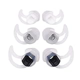 Replacement Silicone Ear Tips Earbuds Buds Stayhear Set for Bose QC30 QC20 SIE2i IE2 IE3 Soundsport Wireless Headphones, 3 Pairs (White)